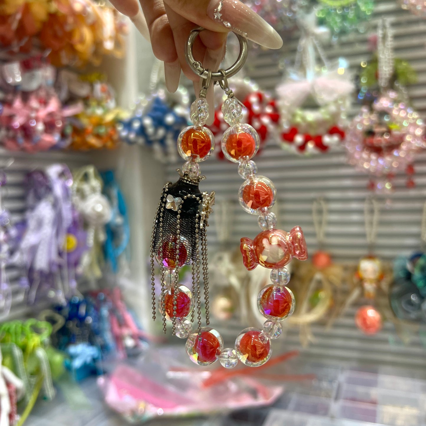Red candy phone keychain