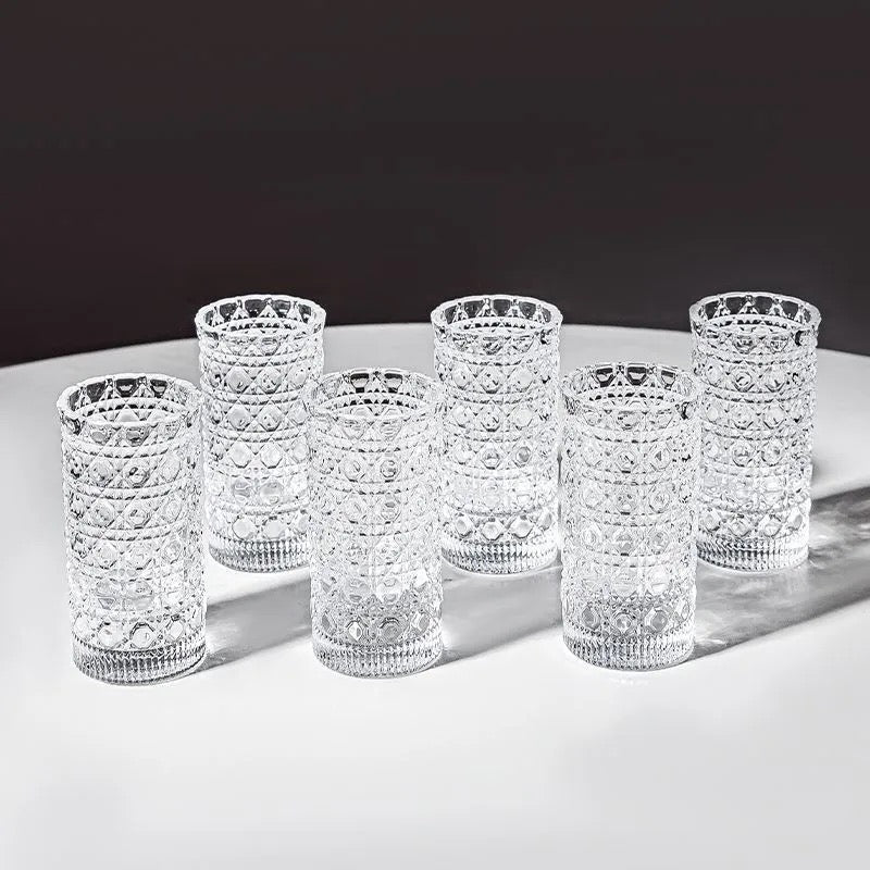 vintage embossed wine glass