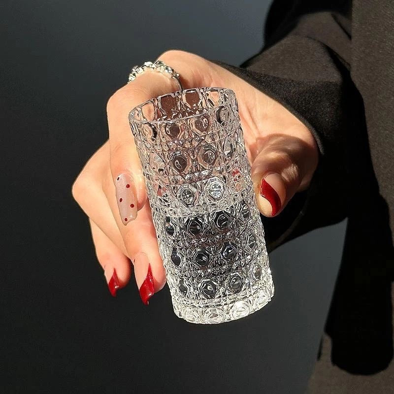 vintage embossed wine glass