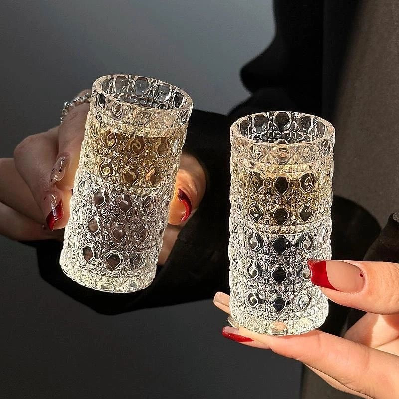 vintage embossed wine glass