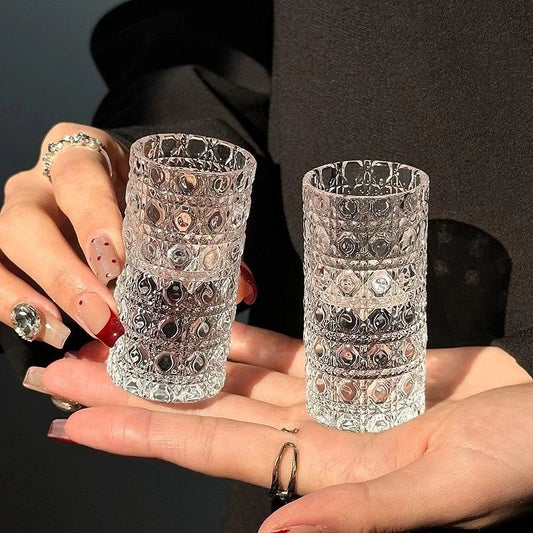 vintage embossed wine glass