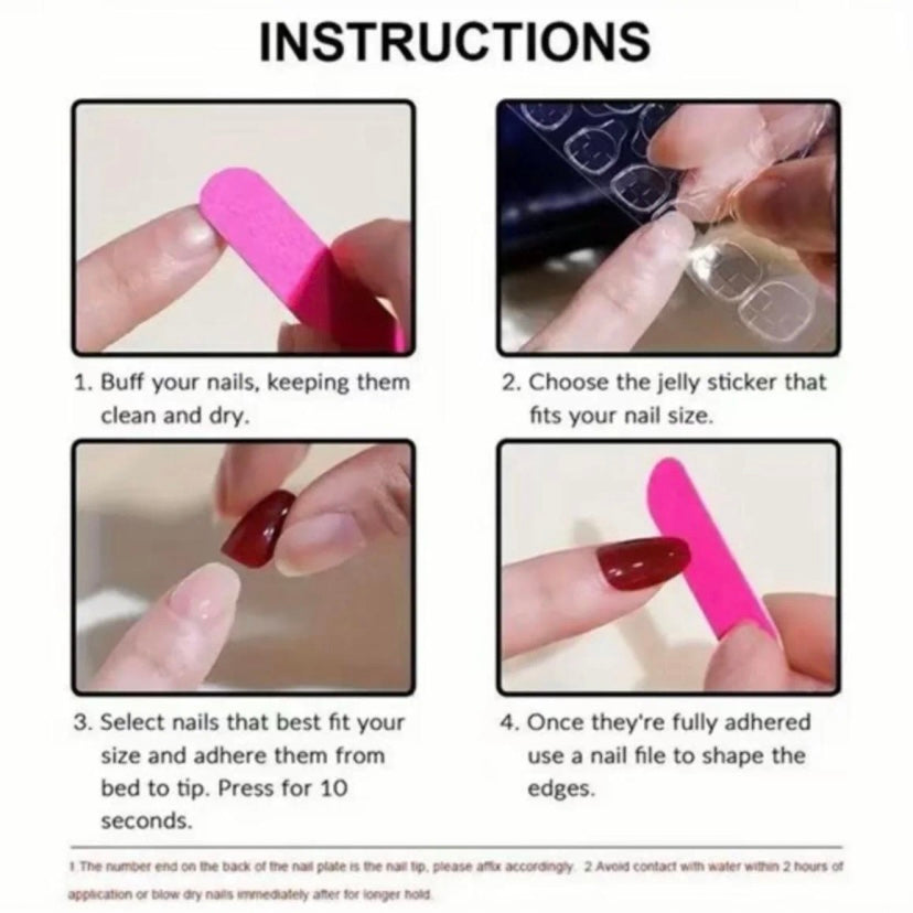 Handmade protective press-on nails
